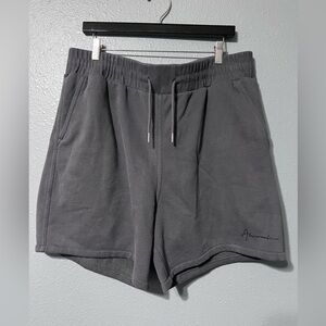 Abercrombie & Fitch Men Soft AF Fleece Embroidered Logo Short XL Gray Drawstring